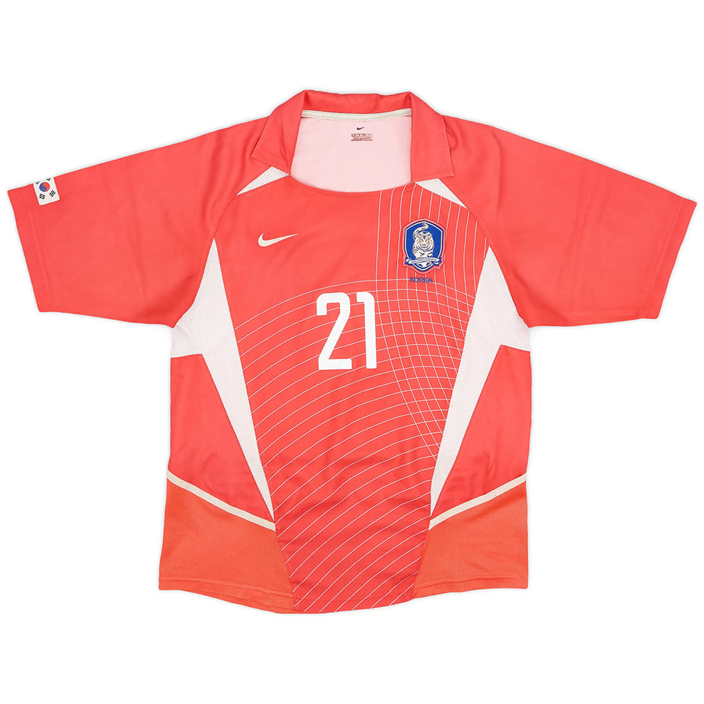 J S PARK #21 Retro South Korea Home Jersey 2002 Back