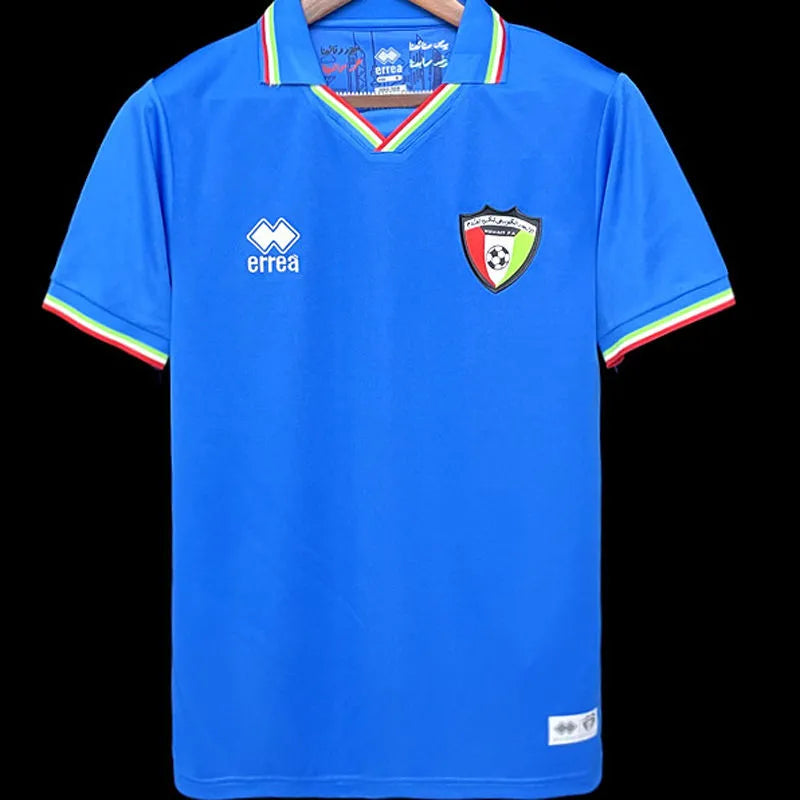 2022 Kuwait Home Blue Fans Soccer Jersey Back