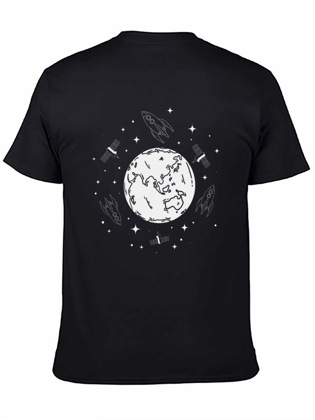 Space Theme Black T-Shirt