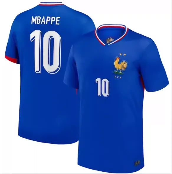 2024//25 France Home Blue Player Version Soccer Jersey Detail 3