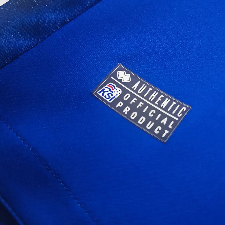 2016/17 Iceland Home Blue Retro Retro Jersey Detail 4