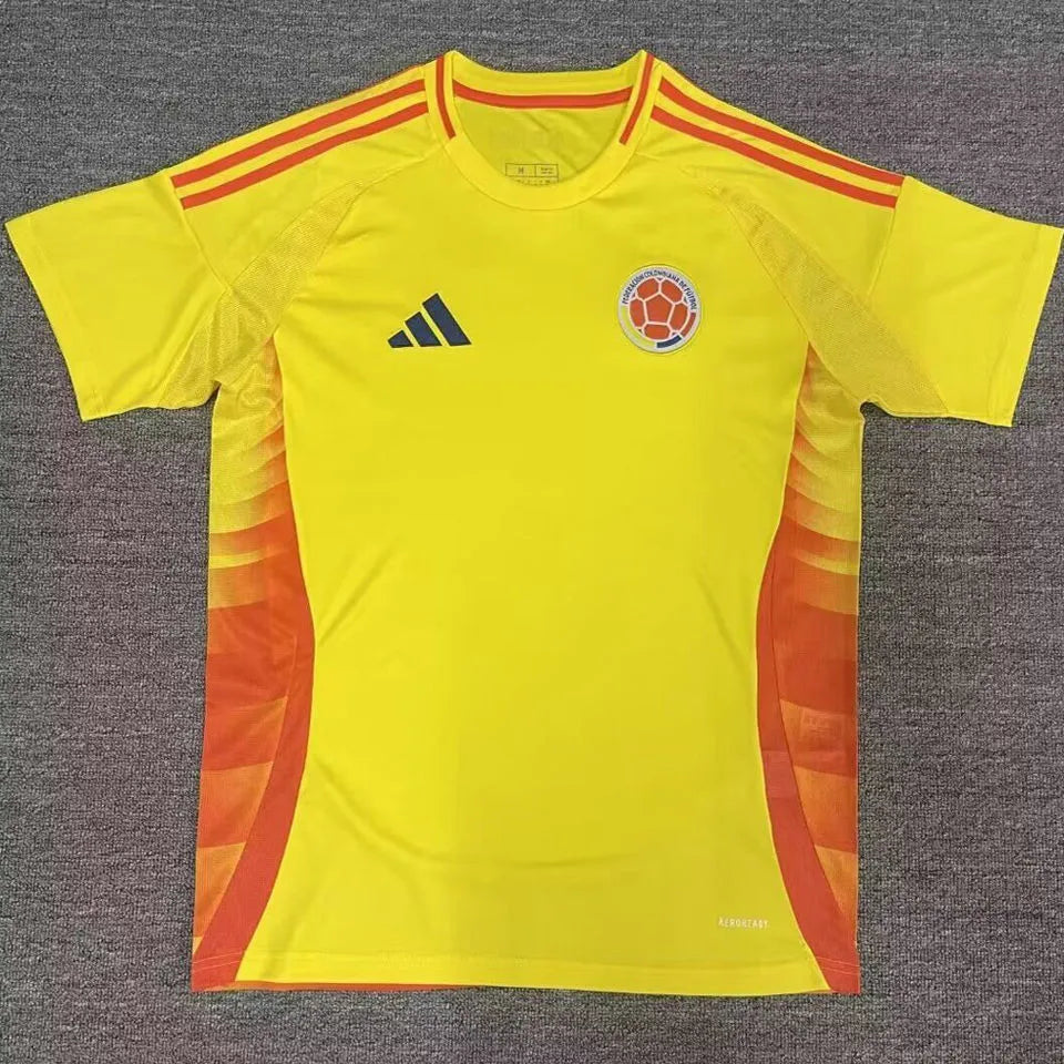 2024/25 Colombia Home Yellow Fans Soccer Jersey Front