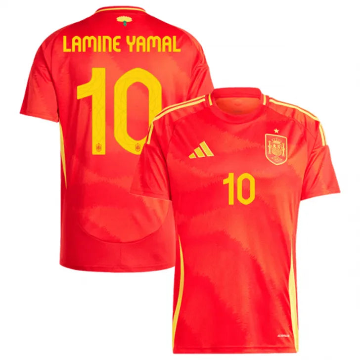 LAMINE YAMAL #10 Spain 1:1 Quality Home Red Fans Jersey 2024/25 ★★ Front