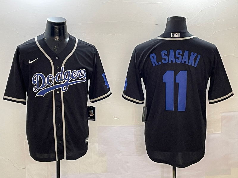 Men's Los Angeles Dodgers Roki Sasaki #11 Black Game Jerseys
