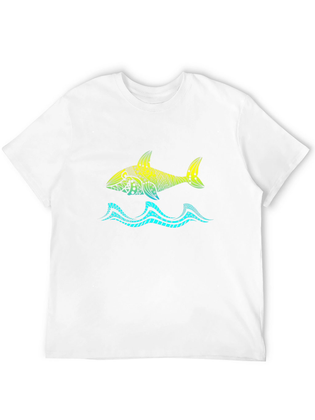 Shark Tribal Graphic Black T-Shirt