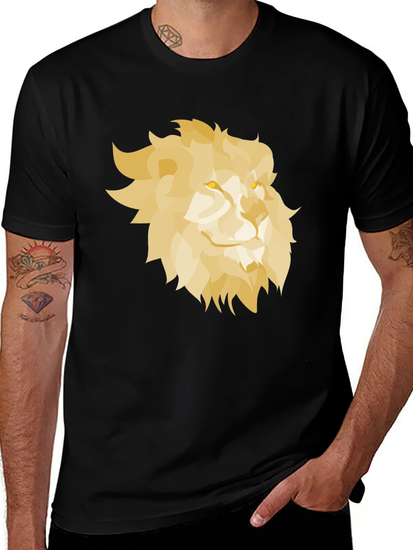 Lion Graphic Black T-Shirt