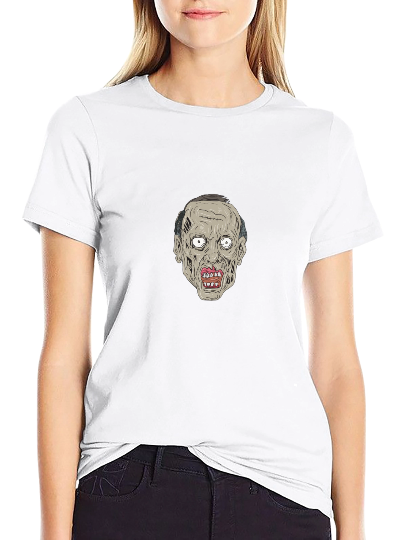 Zombie Face Graphic Black Tee