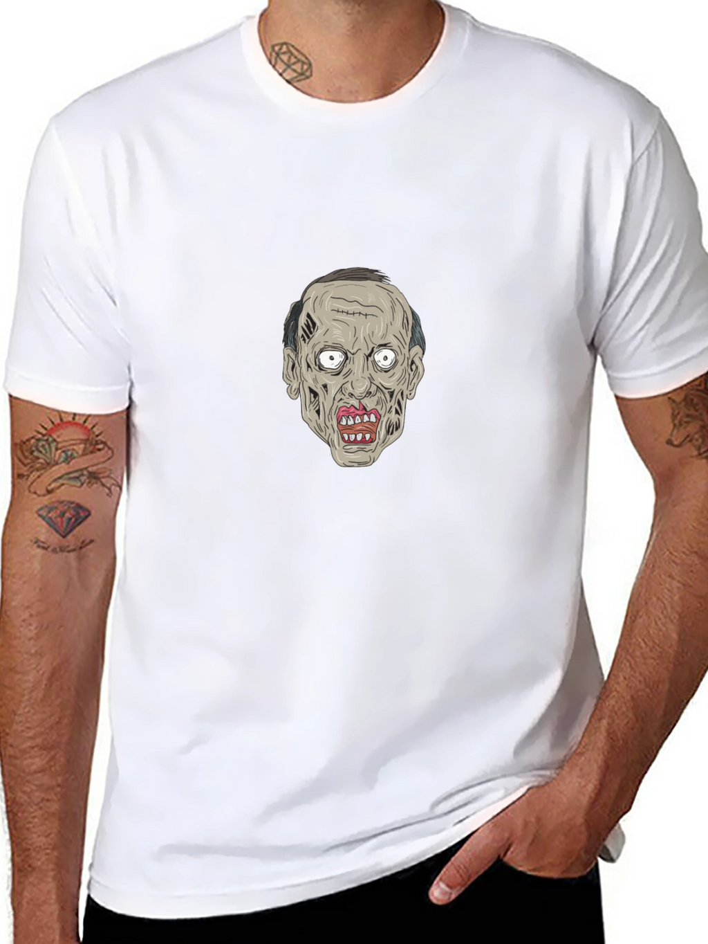 Zombie Face Graphic Black Tee