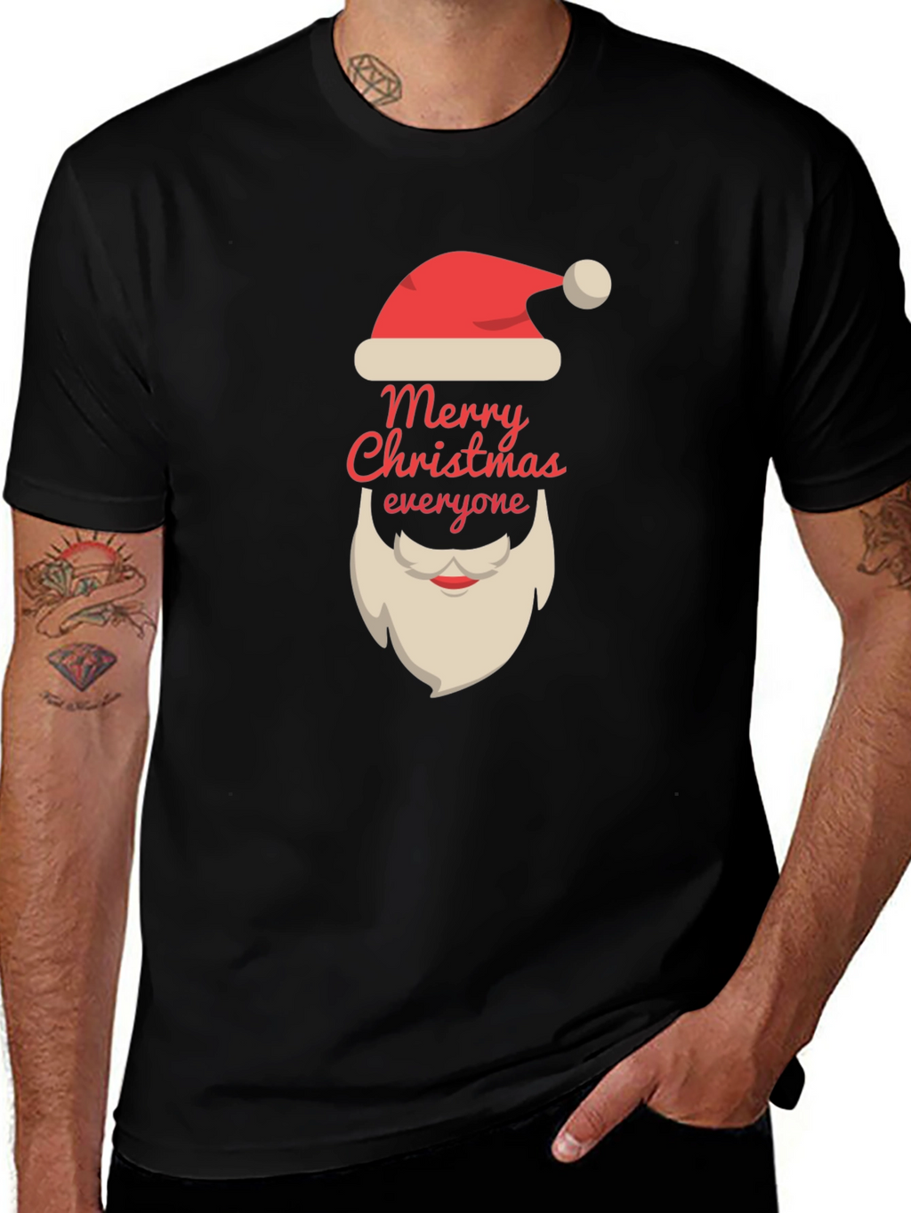 Merry Christmas T-Shirt Santa Claus Beard