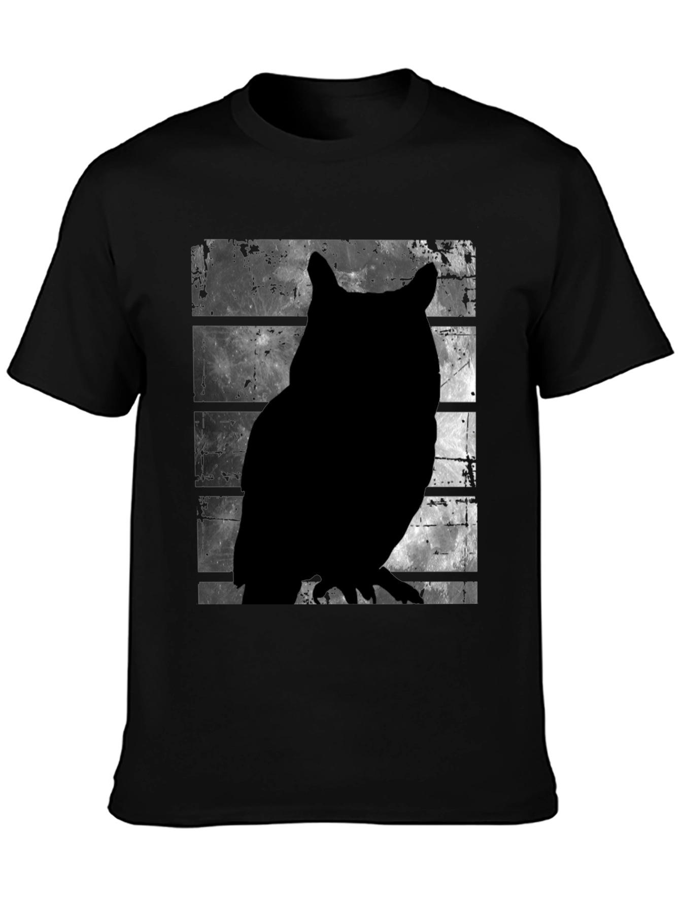 Owl Silhouette Graphic Tee - Mens Black T-Shirt