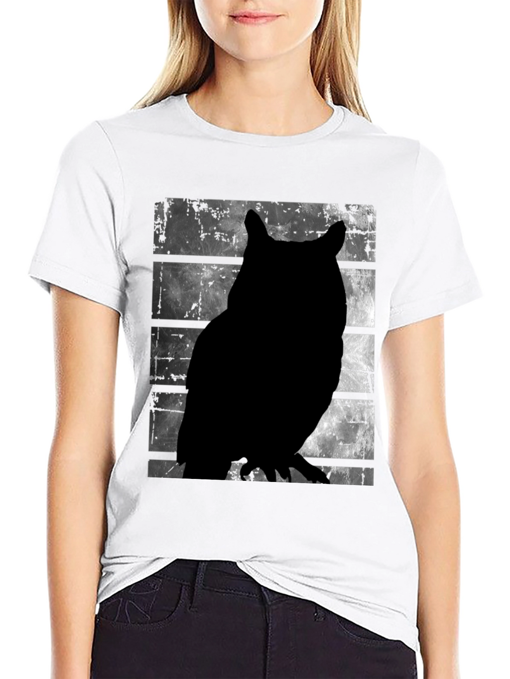 Owl Silhouette Graphic Tee - Mens Black T-Shirt