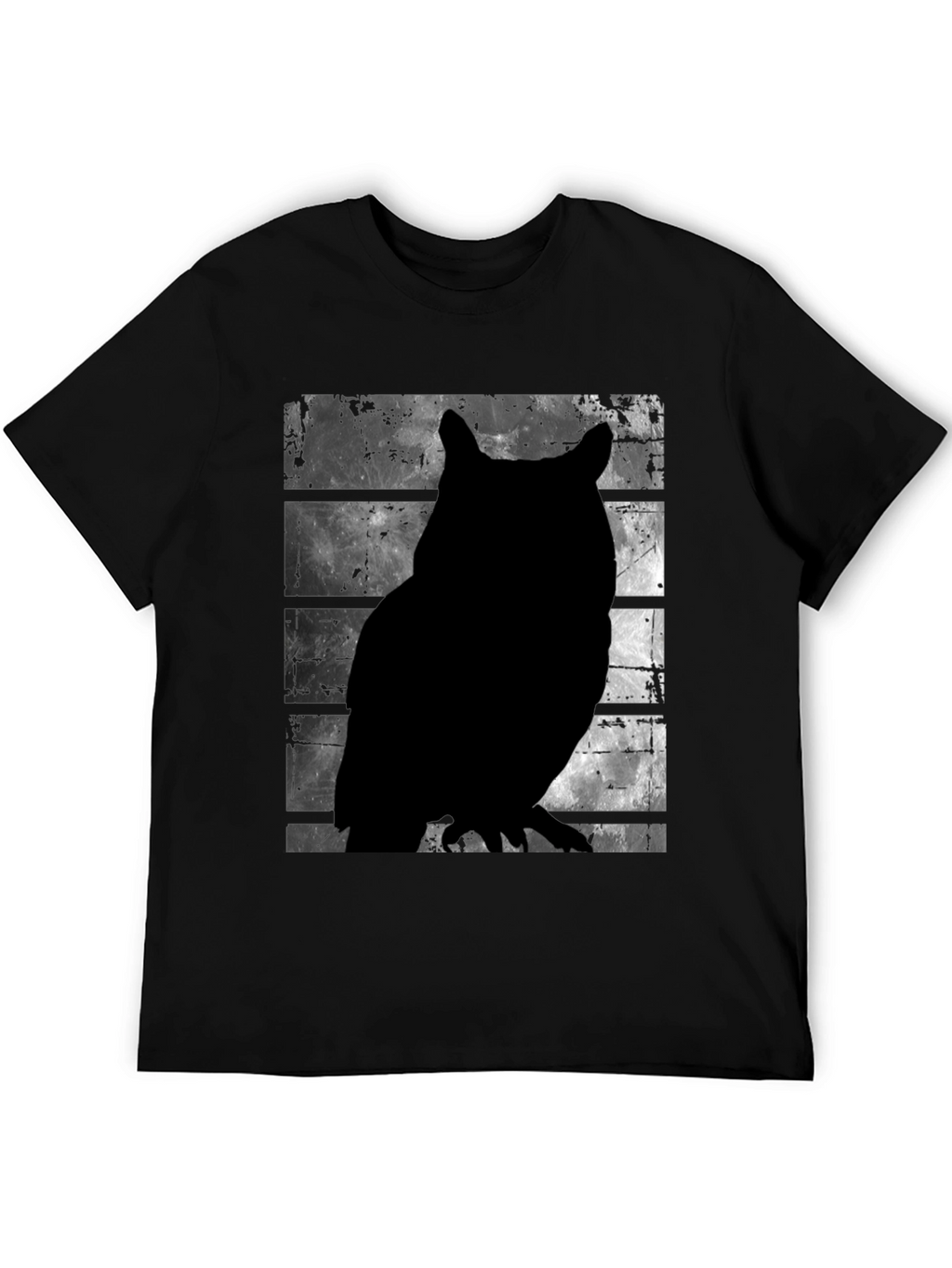 Owl Silhouette Graphic Tee - Mens Black T-Shirt