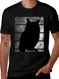 Owl Silhouette Graphic Tee - Mens Black T-Shirt