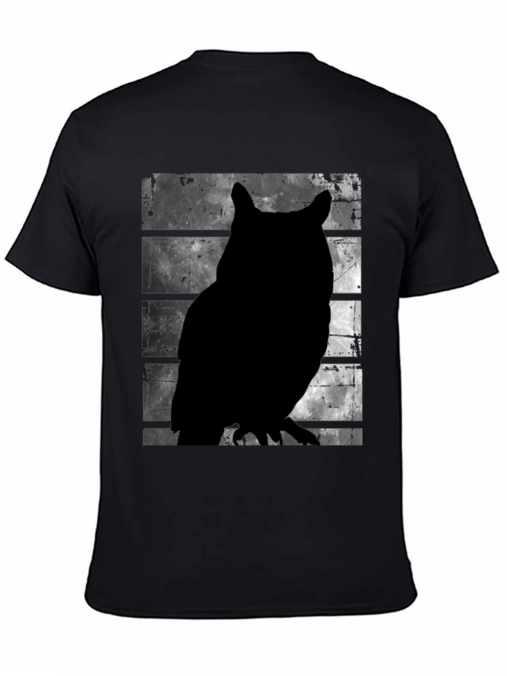 Owl Silhouette Graphic Tee - Mens Black T-Shirt