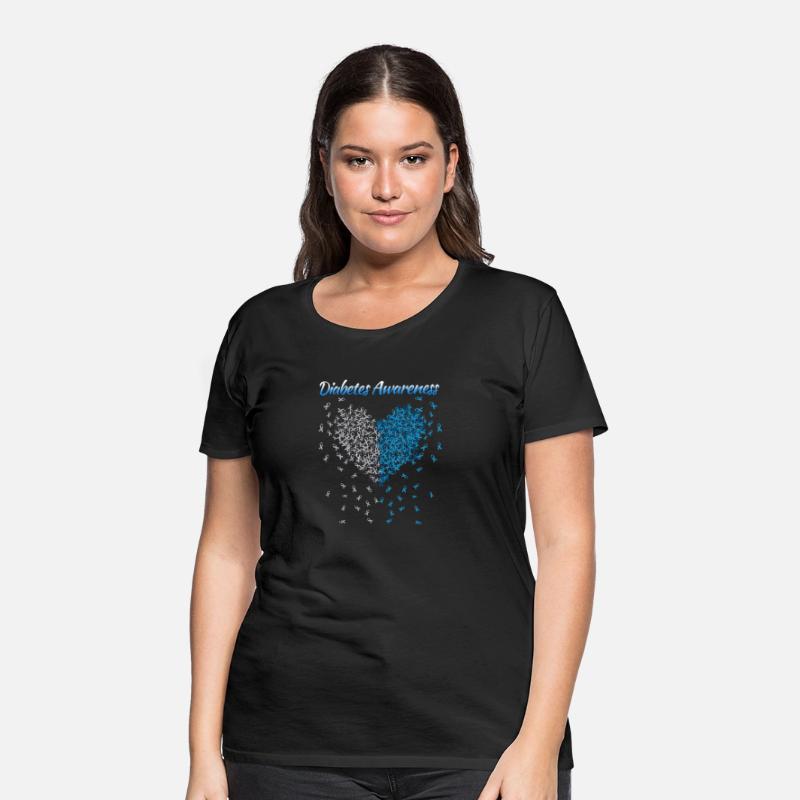 Diabetes Awareness Blue And Gray Heart Ribbon