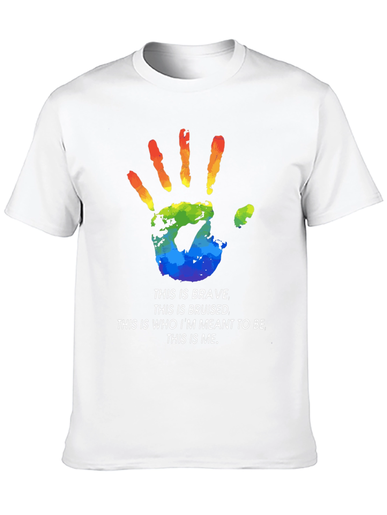 Pride Handprint Graphic Tee - Brave Bruised Me