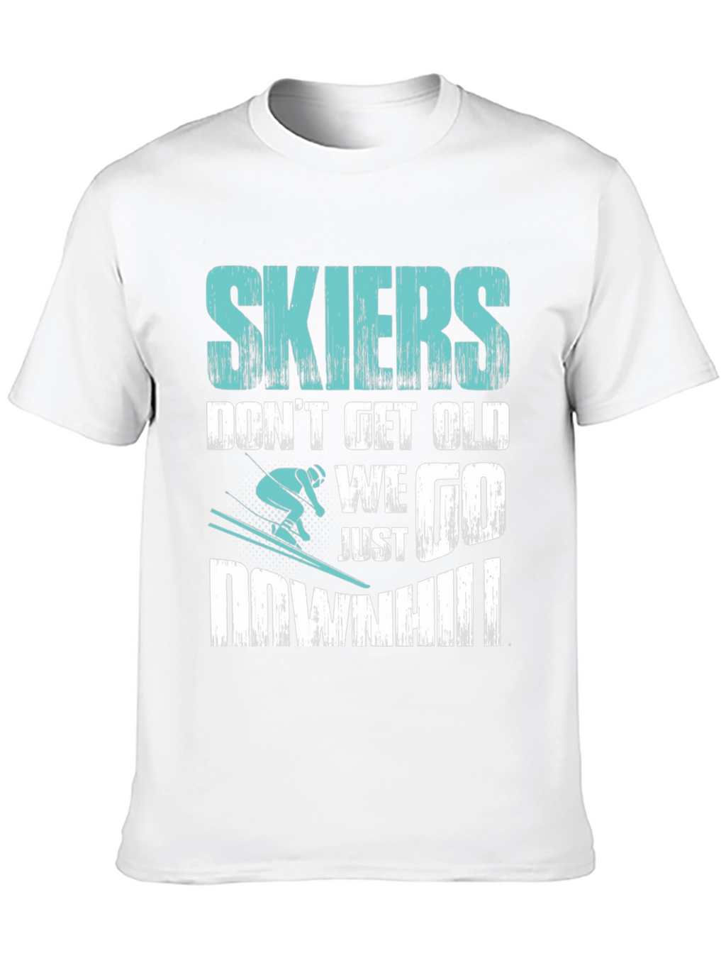 Skiers Downhill T-Shirt - Funny Skiing Tee