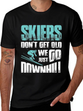 Skiers Downhill T-Shirt - Funny Skiing Tee