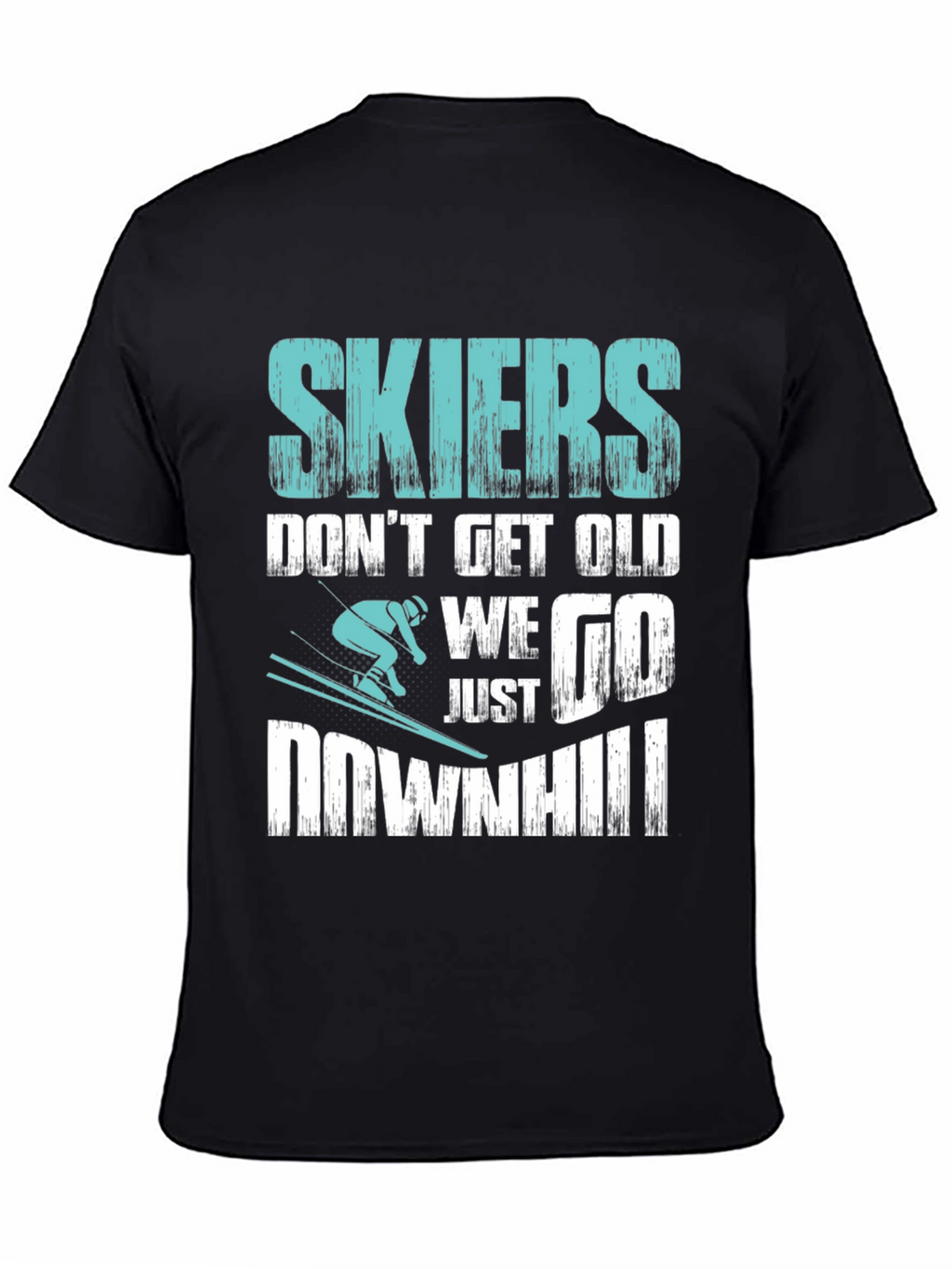 Skiers Downhill T-Shirt - Funny Skiing Tee