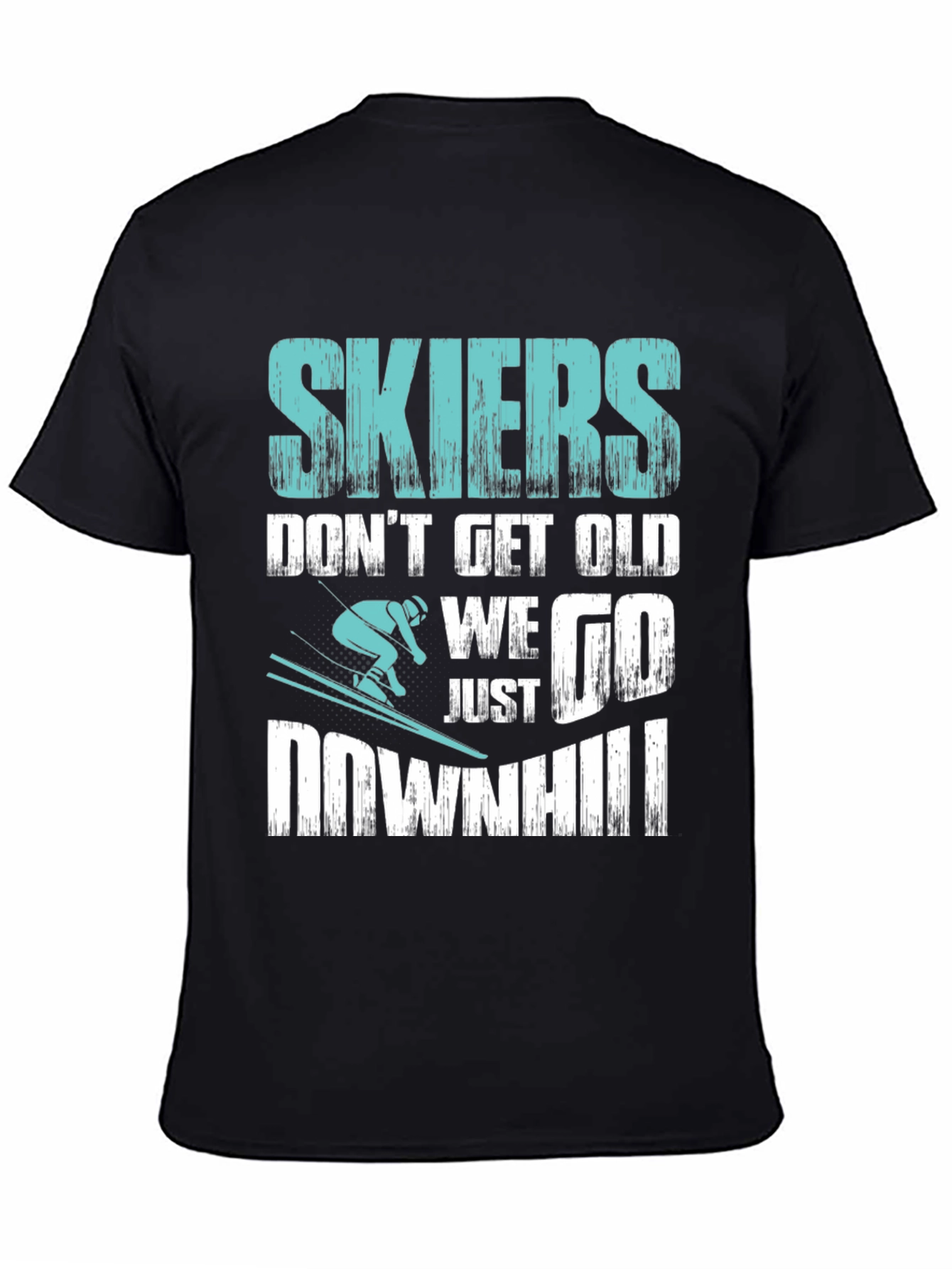 Skiers Downhill T-Shirt - Funny Skiing Tee