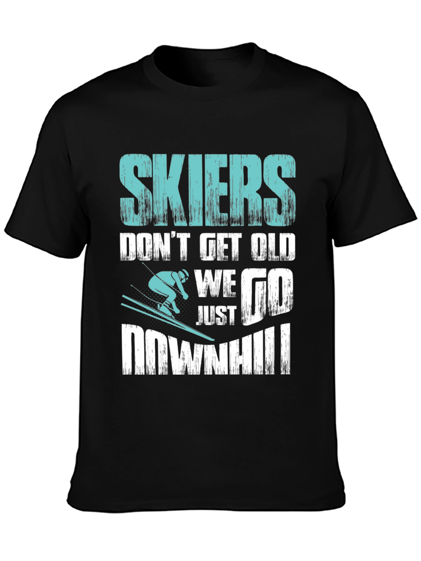 Skiers Downhill T-Shirt - Funny Skiing Tee