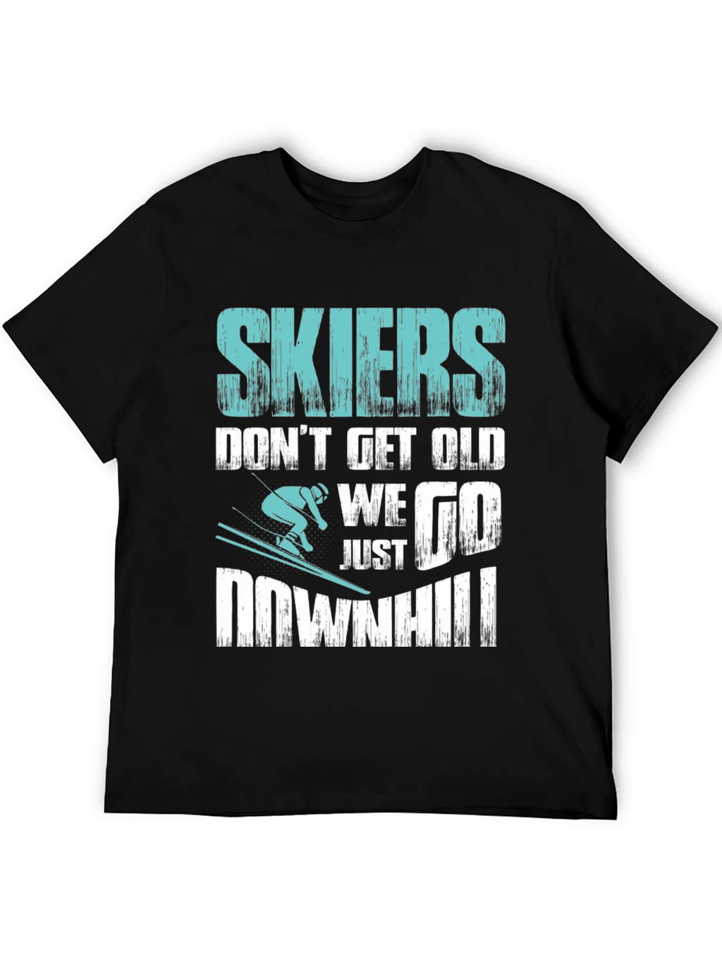 Skiers Downhill T-Shirt - Funny Skiing Tee