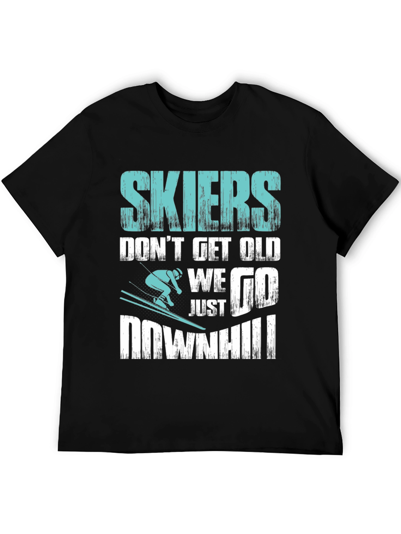 Skiers Downhill T-Shirt - Funny Skiing Tee