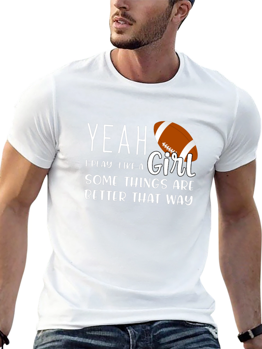Yeah I Play Like a Girl T-Shirt Football Tee