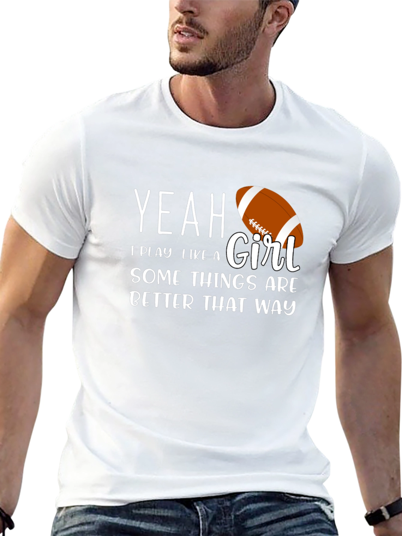 Yeah I Play Like a Girl T-Shirt Football Tee