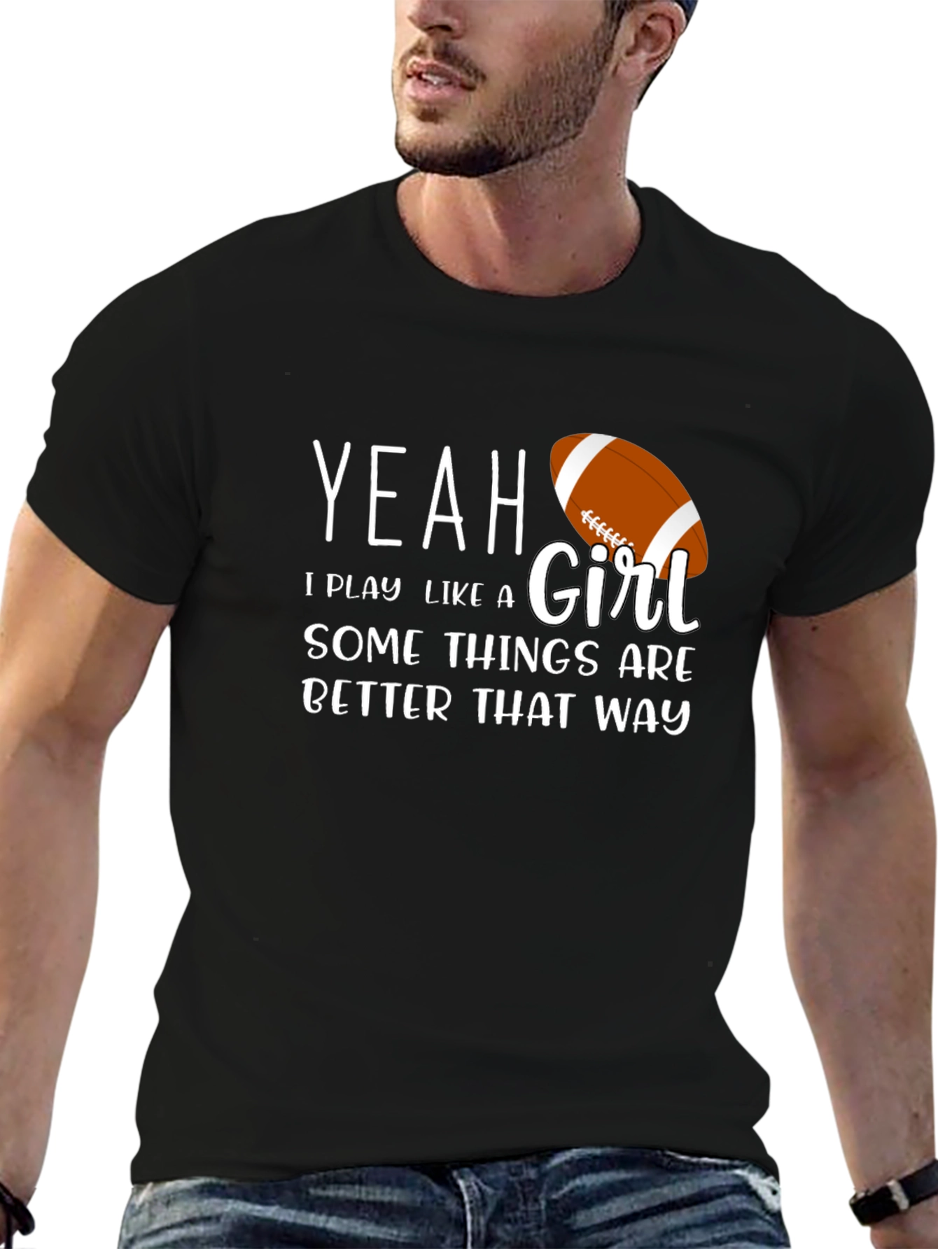 Yeah I Play Like a Girl T-Shirt Football Tee