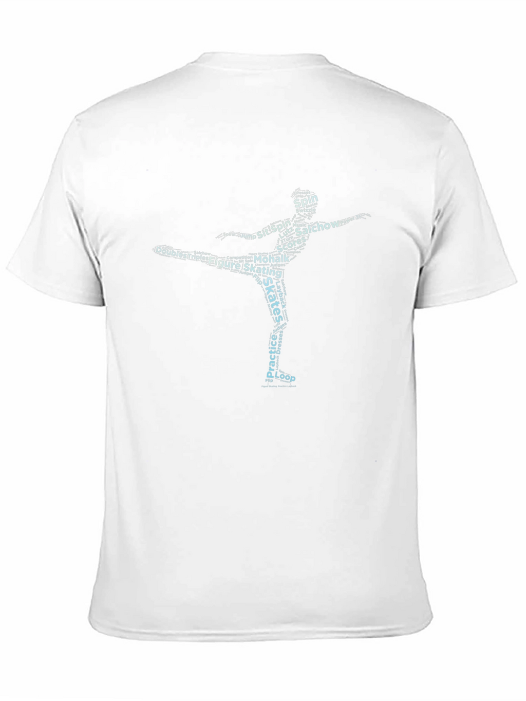 Figure Skating Word Art Graphic Tee - Black