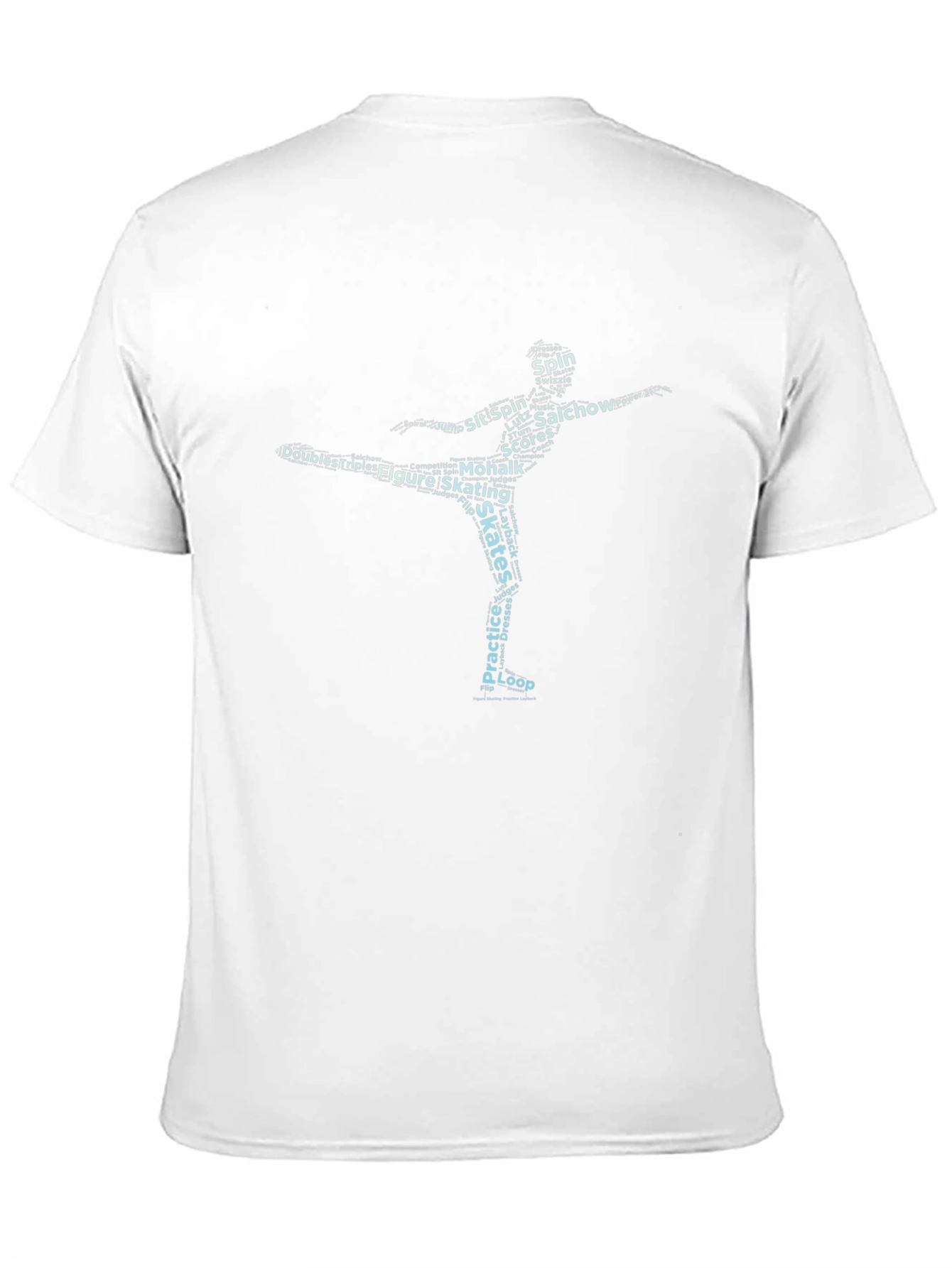 Figure Skating Word Art Graphic Tee - Black