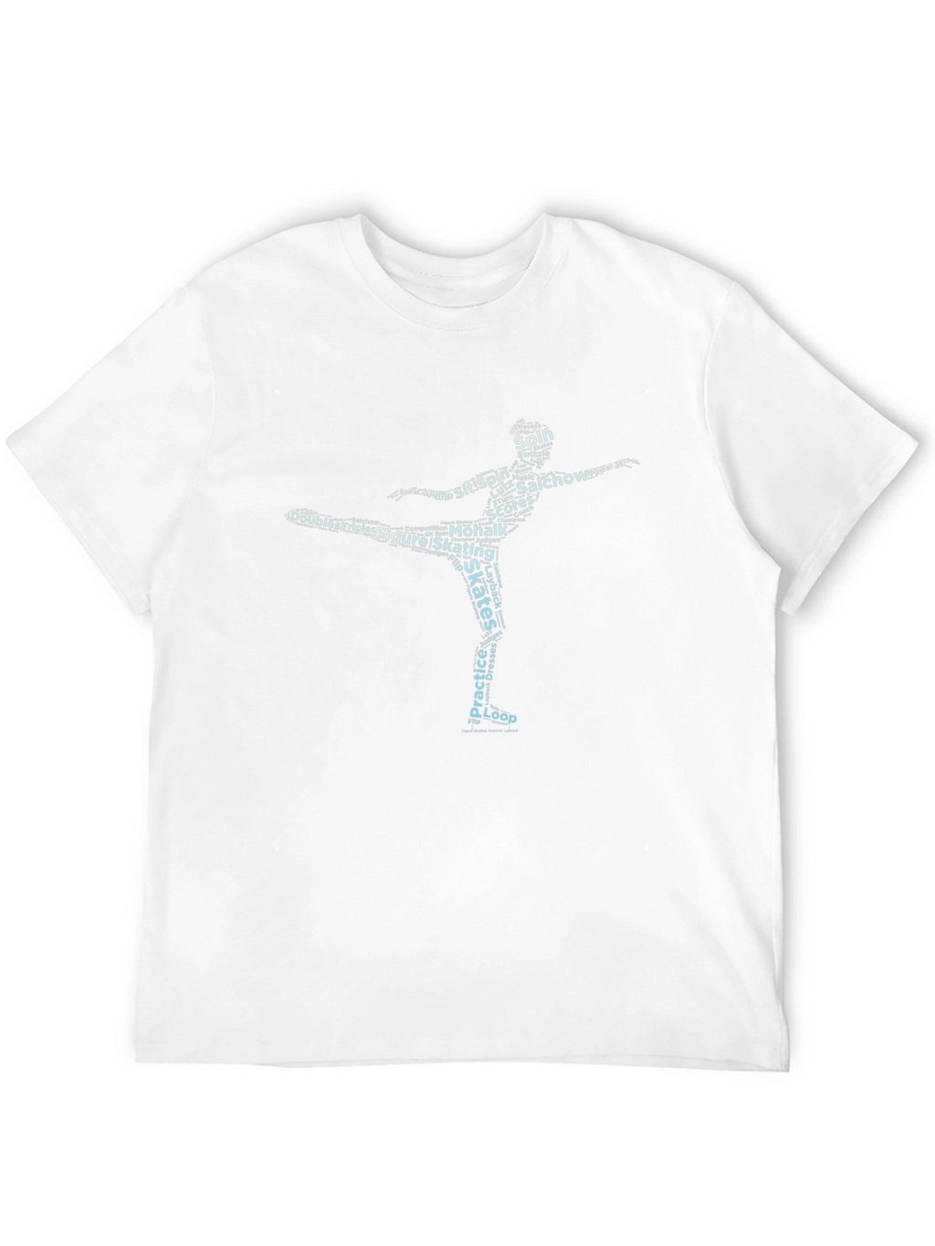 Figure Skating Word Art Graphic Tee - Black