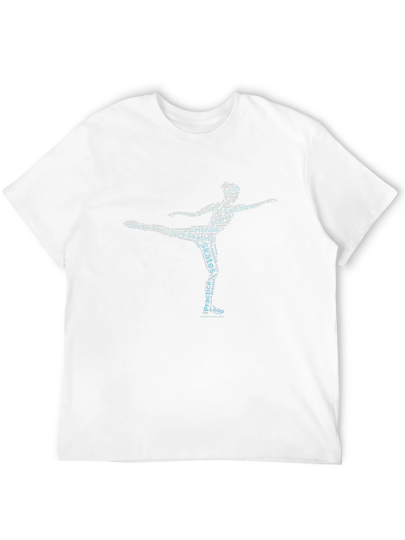 Figure Skating Word Art Graphic Tee - Black