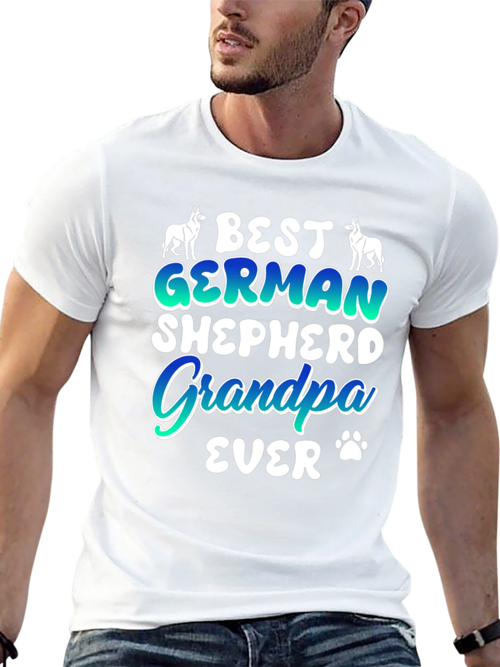 Best German Shepherd Grandpa Ever Graphic T-Shirt