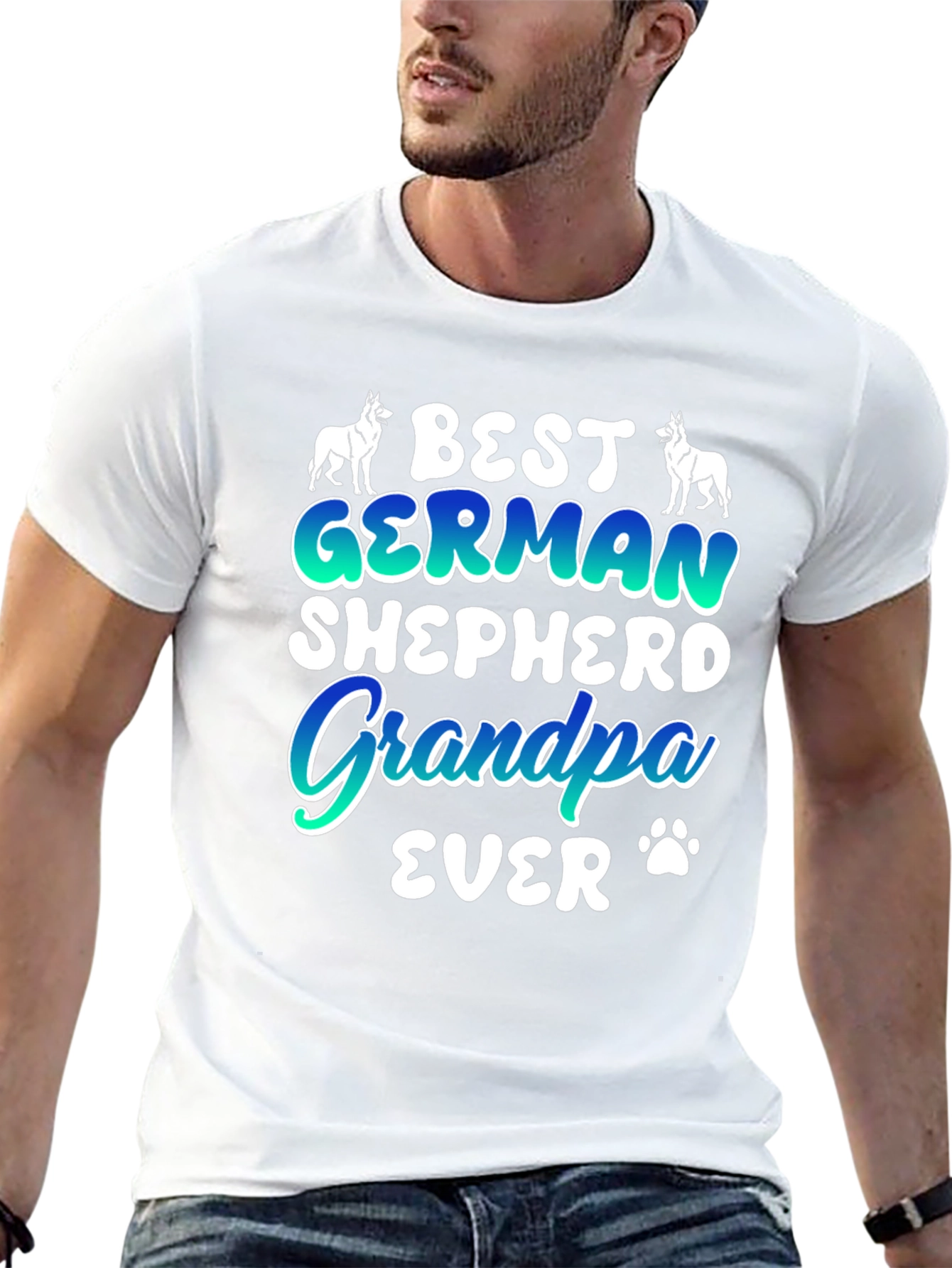 Best German Shepherd Grandpa Ever Graphic T-Shirt