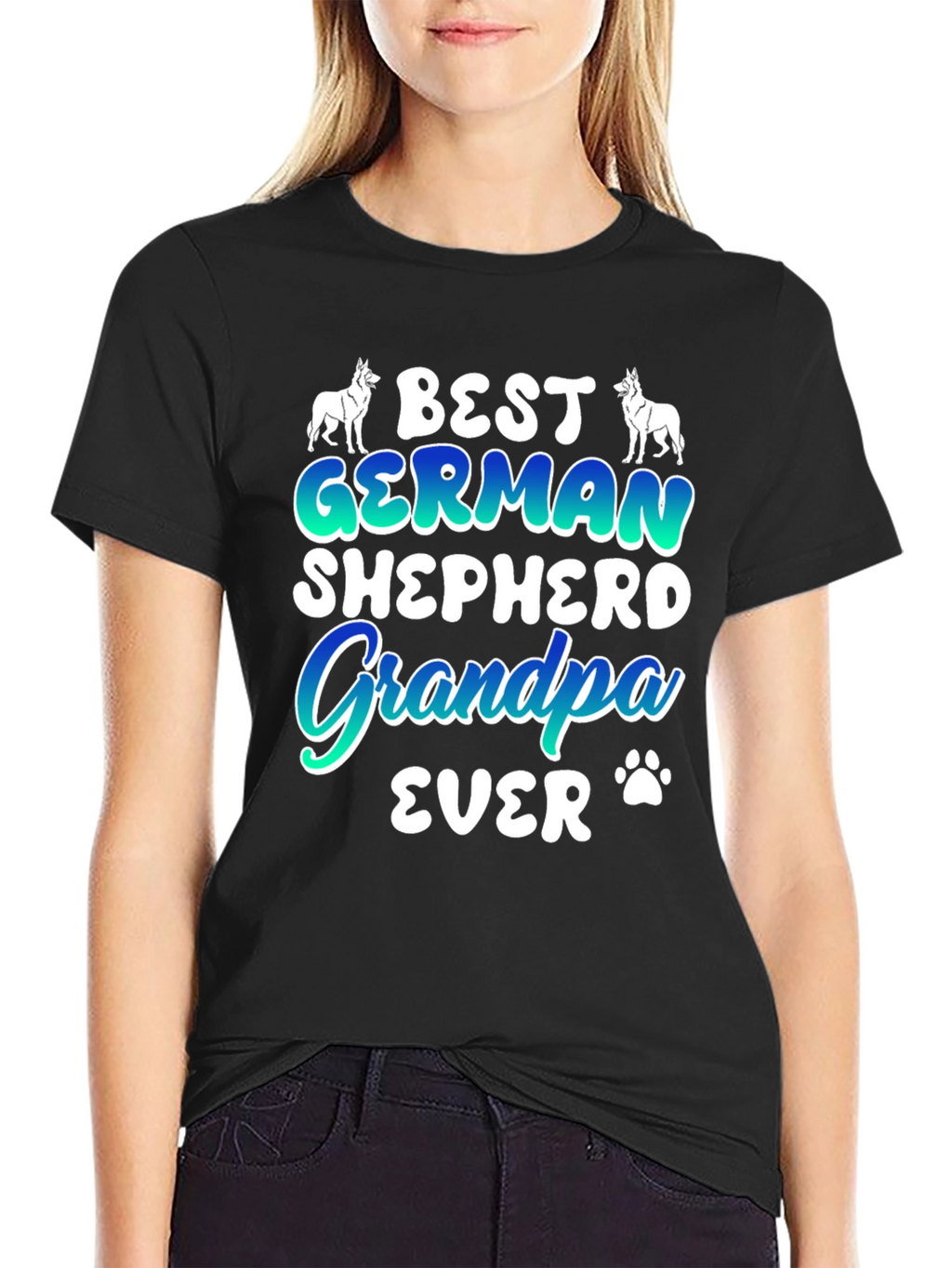 Best German Shepherd Grandpa Ever Graphic T-Shirt