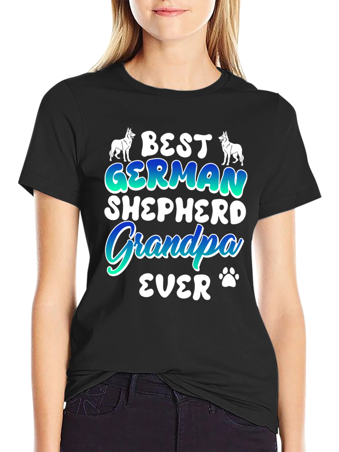 Best German Shepherd Grandpa Ever Graphic T-Shirt