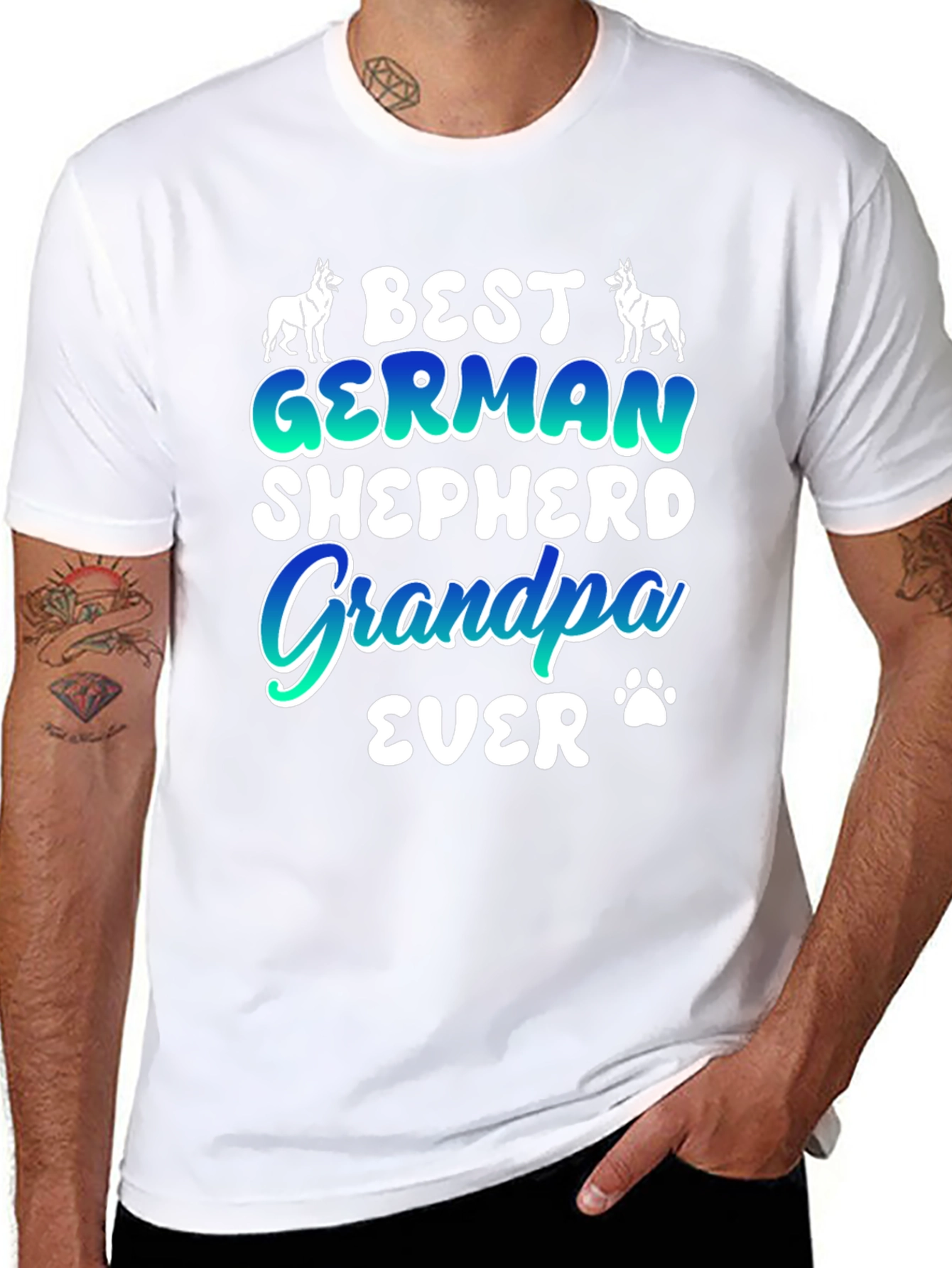 Best German Shepherd Grandpa Ever Graphic T-Shirt