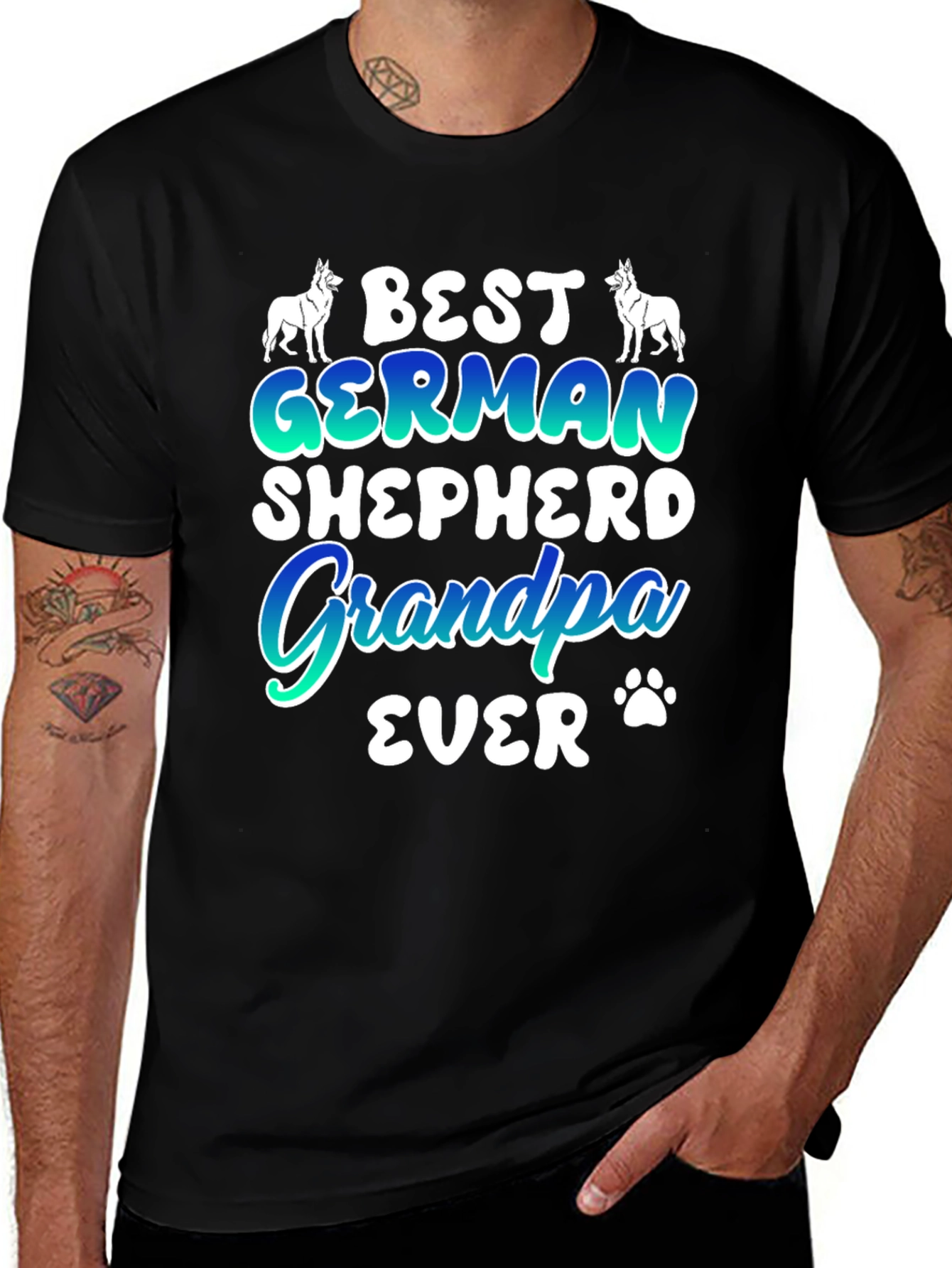 Best German Shepherd Grandpa Ever Graphic T-Shirt