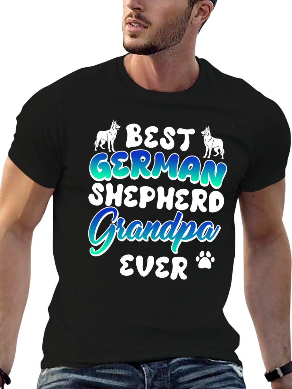 Best German Shepherd Grandpa Ever Graphic T-Shirt