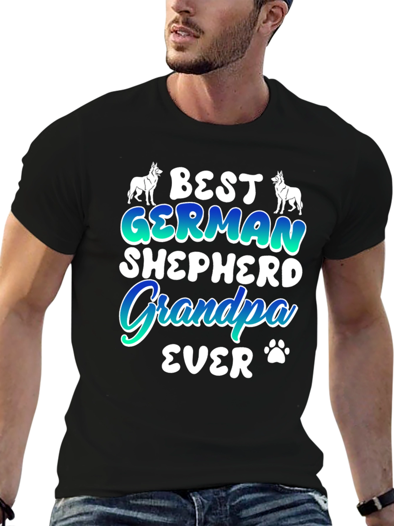 Best German Shepherd Grandpa Ever Graphic T-Shirt