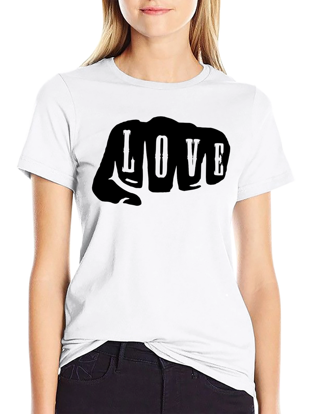 Love Fist T-Shirt - Mens Graphic Tee - Black