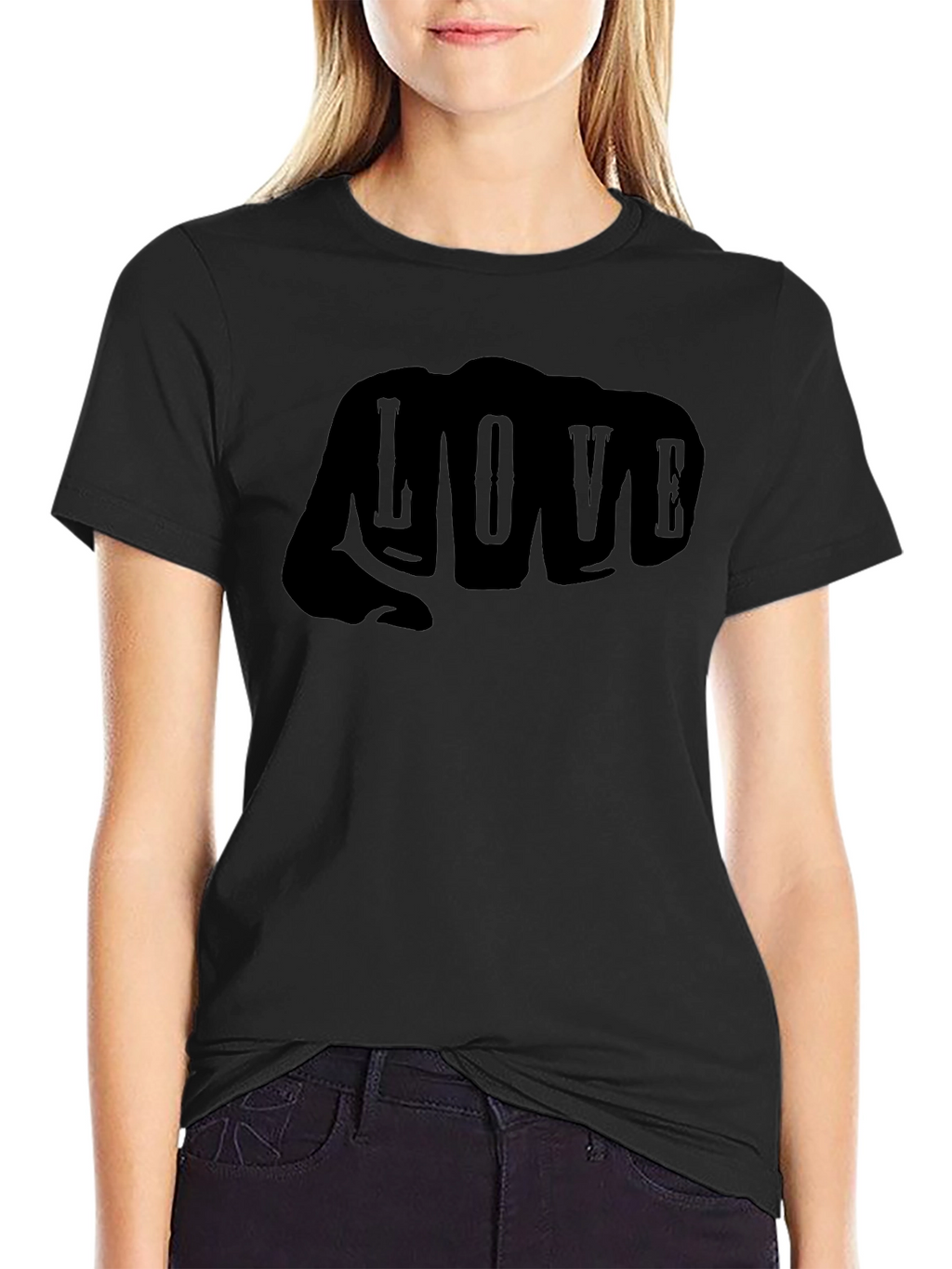 Love Fist T-Shirt - Mens Graphic Tee - Black