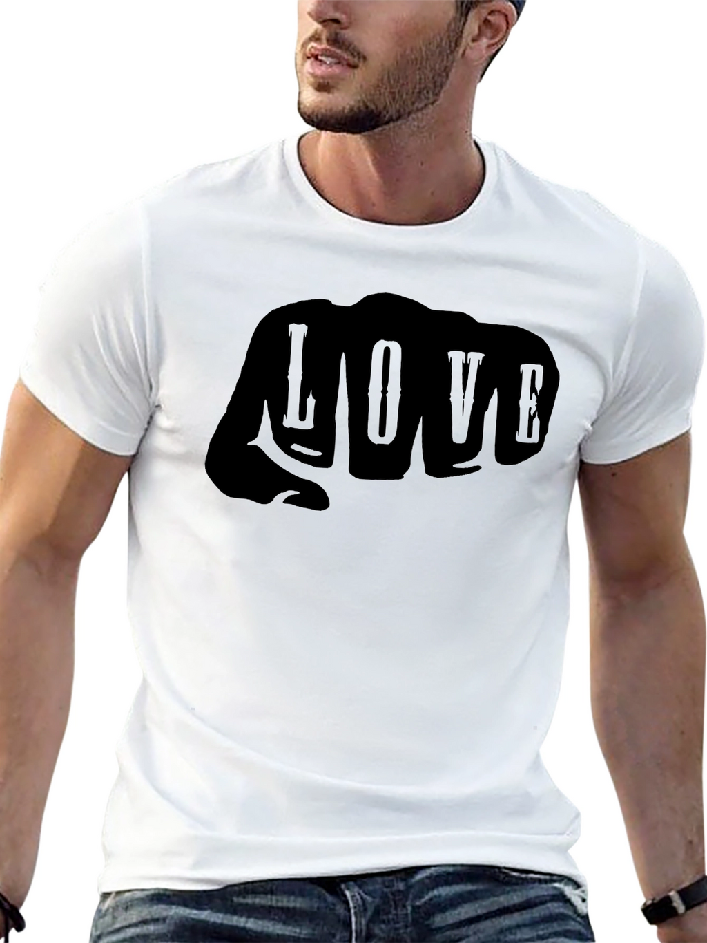 Love Fist T-Shirt - Mens Graphic Tee - Black