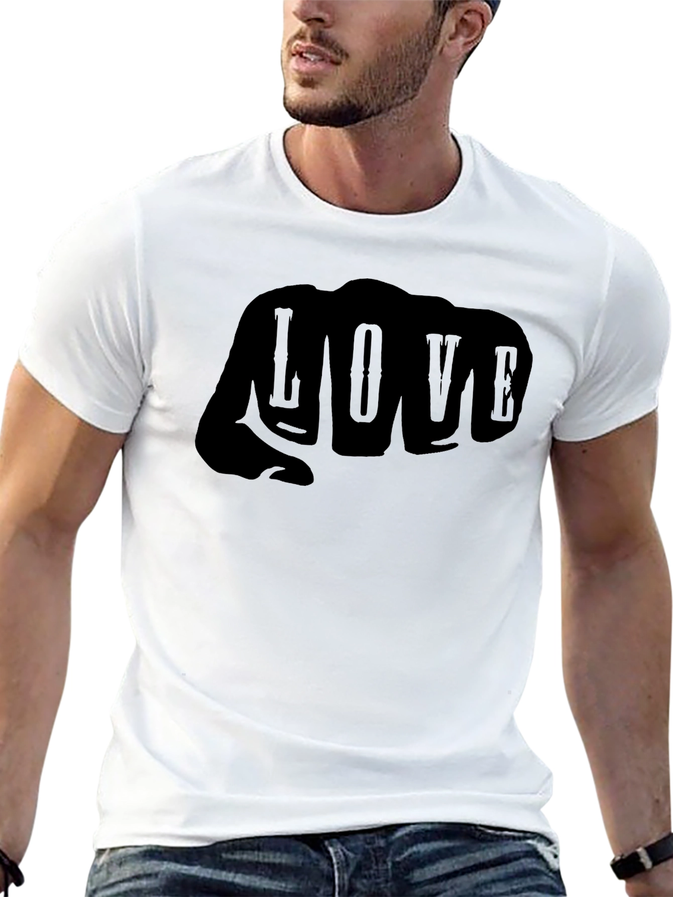 Love Fist T-Shirt - Mens Graphic Tee - Black