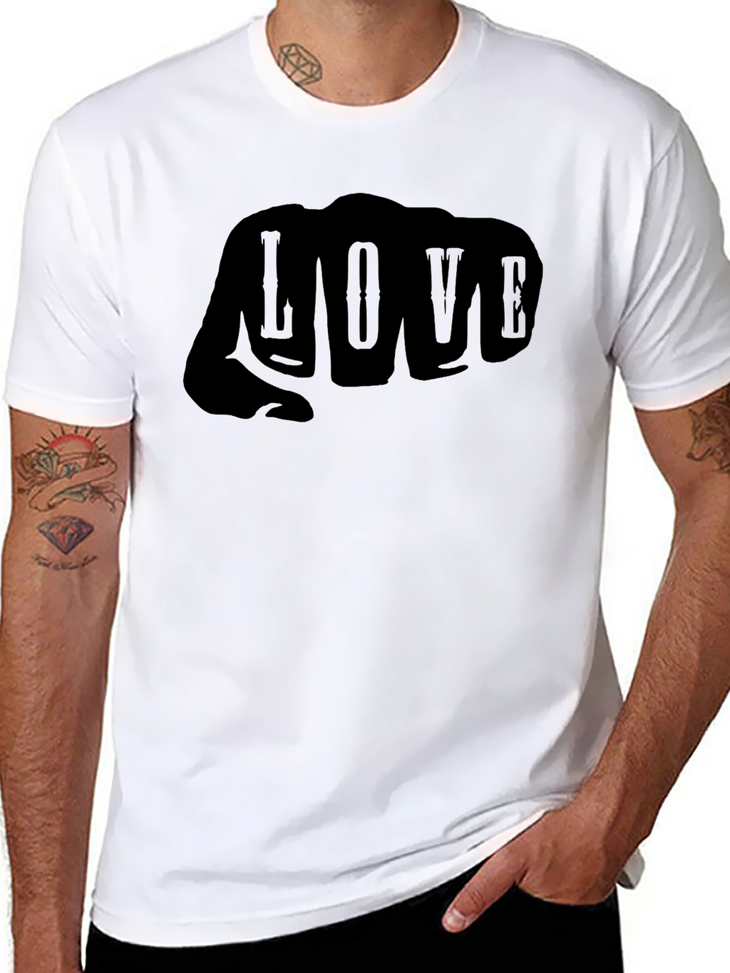 Love Fist T-Shirt - Mens Graphic Tee - Black