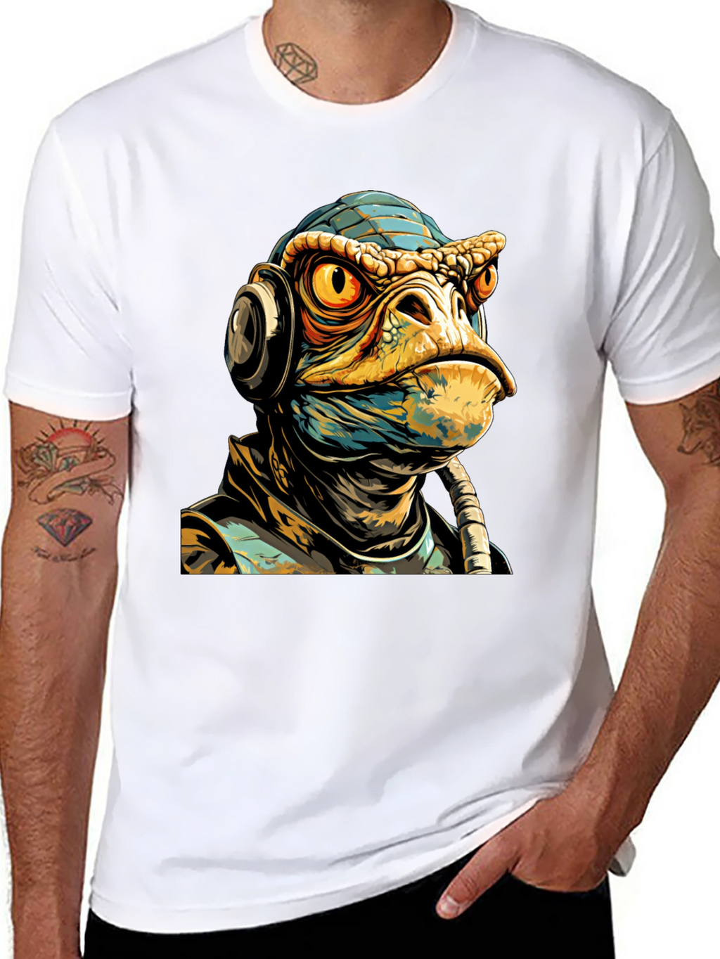 Sci-Fi Lizard Man Graphic Tee