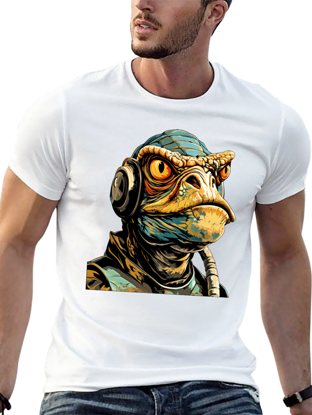 Sci-Fi Lizard Man Graphic Tee