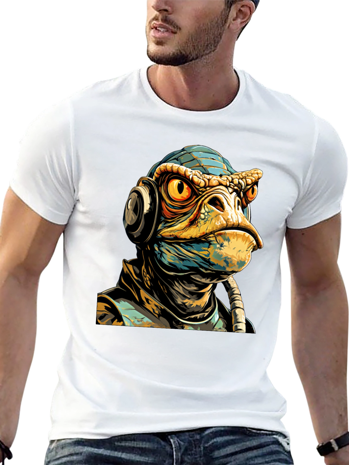 Sci-Fi Lizard Man Graphic Tee